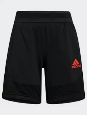 Image of adidas Heat.rdy Sport Shorts, Black/Red, Size 4-5 Years