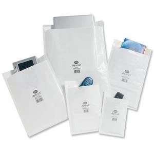 Image of Original Jiffy Airkraft Size 4 Postal Bags Bubble lined Peel Seal 240x320mm White Pack of 10 Bags