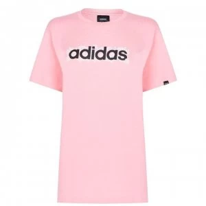 Image of adidas Linear Floral T-Shirt Ladies - Glory Pink
