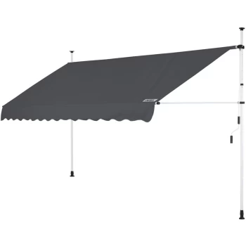 Image of Clamp Awning Telescopic Balcony Canopy 150 - 400cm Retractable Sunshade Anthracite, 200cm (de)