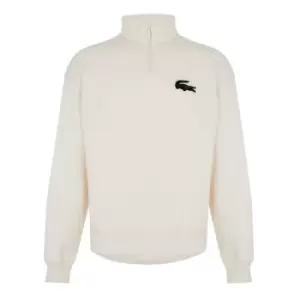 Image of LACOSTE Rg quarter Zip Fleece Top - White