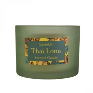 Image of Thai Lotus 2 Wick glass filled Pot Candle Thai Flower Market Scent