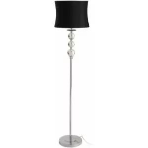 Image of Wooden Bamboo Tripod Floor Lamp Tall LED Black Top Silver Finish Self Standing Lamps For Hallways Bedroom Livingroom W36 X D36 X H154cm. - Premier