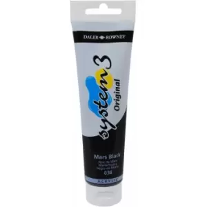 Image of Daler Rowney System 3 Acrylic Paint Mars Black (150ml)