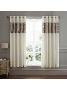 Image of Catherine Lansfield Lattice Cut Velvet Eyelet Curtains