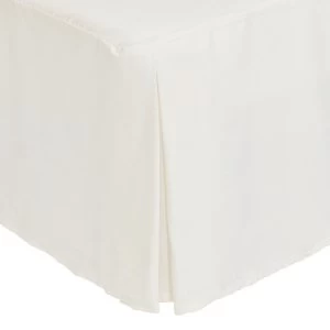Image of Catherine Lansfield Cream Non-Iron Plain Dye Pleated Platform Valance Sheet - Double