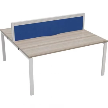 Image of 2 Person Double Bench Desk 1600X780MM Each - White/Grey Oak