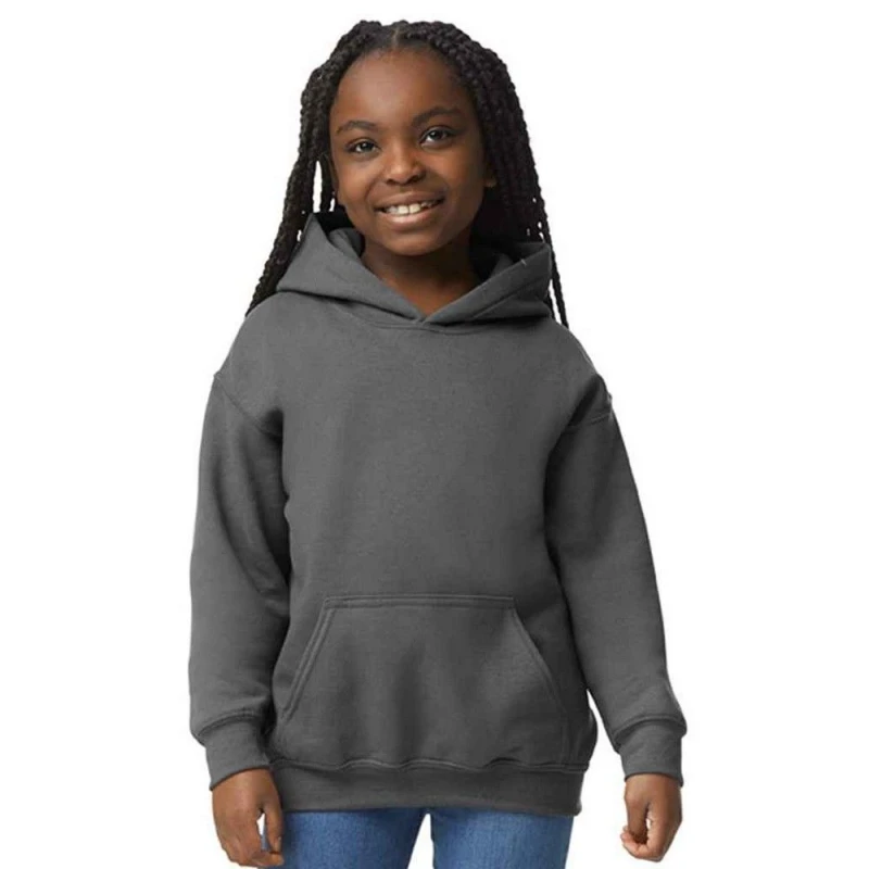 Image of Gildan Heavy Blend Hooded Sweatshirt in Charcoal Size: 12-13 Years Charcoal Unisex 12-13 Years