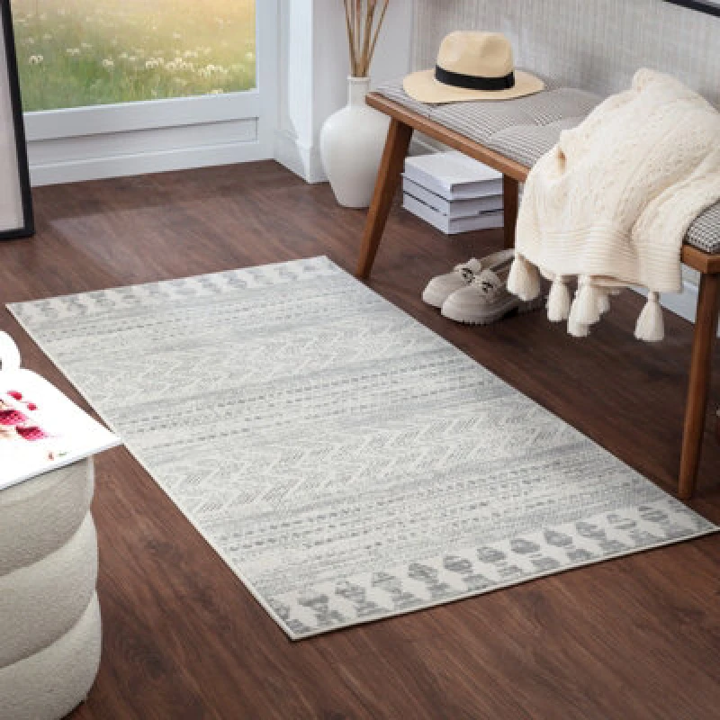 Image of Livabliss Scandi Modern Grey/taupe Louna Area Rug 80 X 150 Cm - Easy Care, Non Shedding, Ideal For Living Room & Bedroom