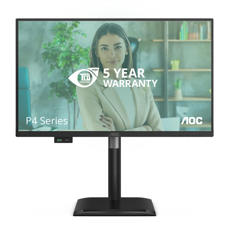 Image of AOC AOC 24P4U computer monitor 60.5cm (23.8") 1920 x 1080 pixels Full HD Black 24P4U