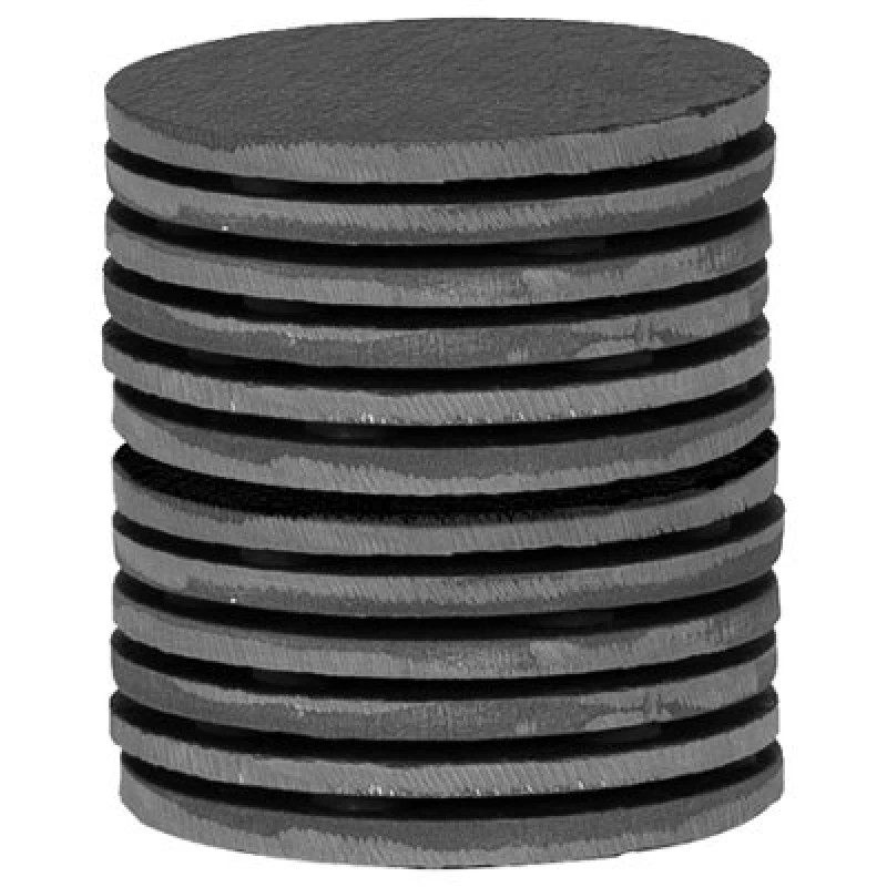 Image of Argon Tableware 12X Linea Slate Coasters - Round Drink Coasters Black Stone Natural Slate Smooth Edge Drink Mat Cup Mats