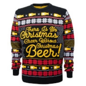 Image of Novelty Christmas Beer Jumper - Black - M