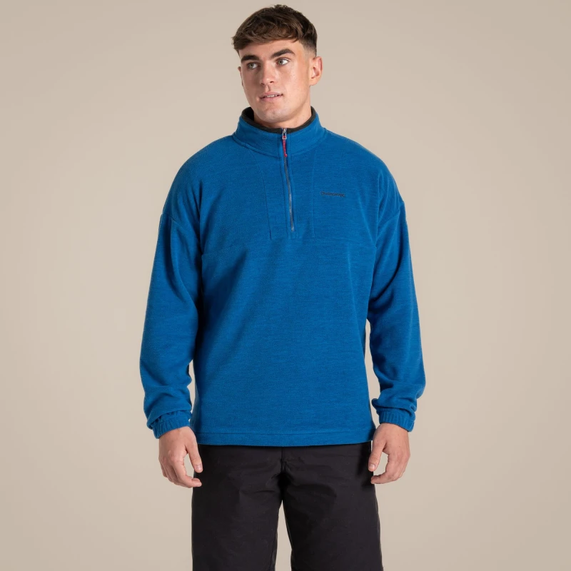 Image of Craghoppers Craghoppers Men Esk Half Zip in Mid Blue Size: Medium Mid Blue M Male 5063260102599