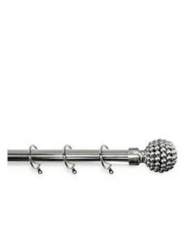 Image of Large Studded Ball Finial 25-28Mm Extendable Curtain Pole 180-340Cm