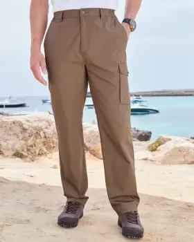 Image of Cotton Traders Mens Wanderer Trousers in Brown