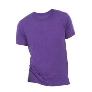 Image of Canvas Mens Triblend Crew Neck Plain Short Sleeve T-Shirt (S) (Purple Triblend)