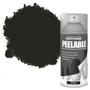 Image of Rust-Oleum Peelable Black Matt Spray Paint 150ml