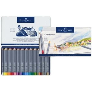 Image of Faber Castell Goldfaber Aqua Water'Col Pencils Set Tin of 36