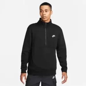 Image of Nike Club Half Zip Top Mens - Black