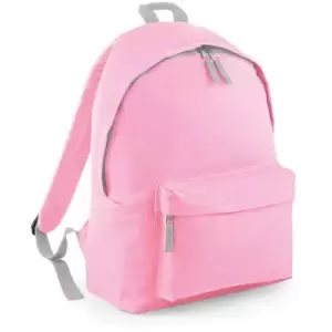 Image of Beechfield - Childrens Junior Fashion Backpack Bags / Rucksack / School (One Size) (Classic Pink/ Light Grey)
