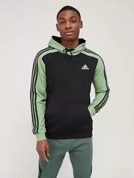 Image of adidas Melange Hoodie - Black/Green, Black/Green, Size S, Men