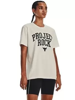 Image of Under Armour Project Rock Hwt Campus T - Off White, Size 2XL, Women