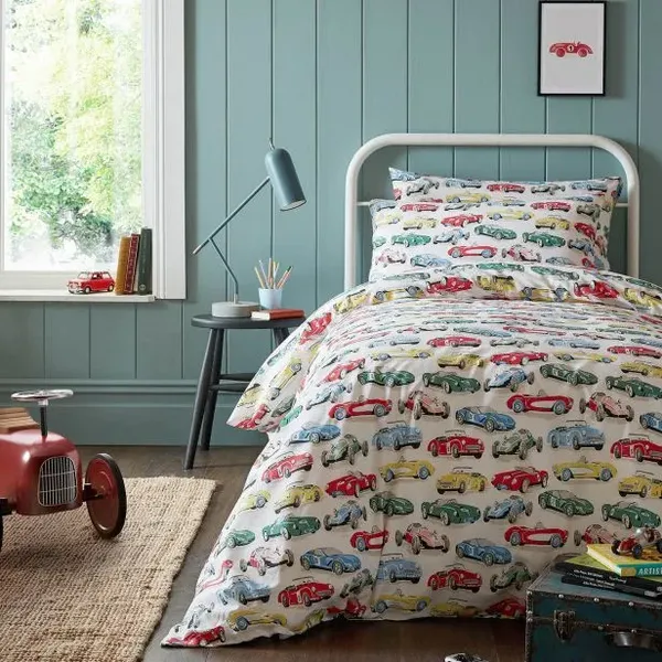 Image of Cath Kidston Vintage Cars Duvet Set , Double, Multi
