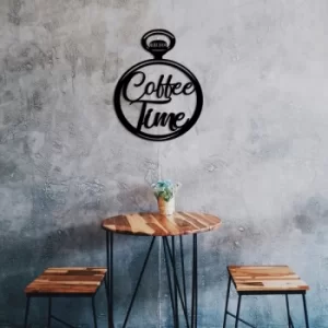 Image of Coffee Time Black Decorative Metal Wall Accessory