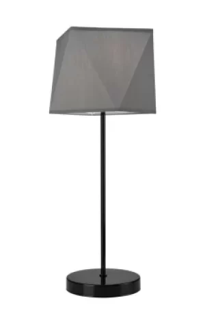 Image of Carla Table Lamp With Shade, Fabric Shade Gray, 1x E27
