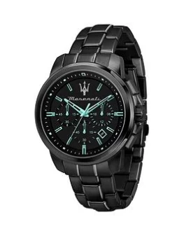 Image of Maserati R8873644003 Mens Successo - Aqua Edition Black Bracelet