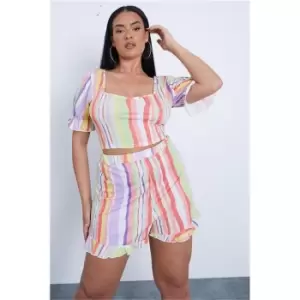 Image of I Saw It First Multi Plus Size Striped Crop Top - Multi