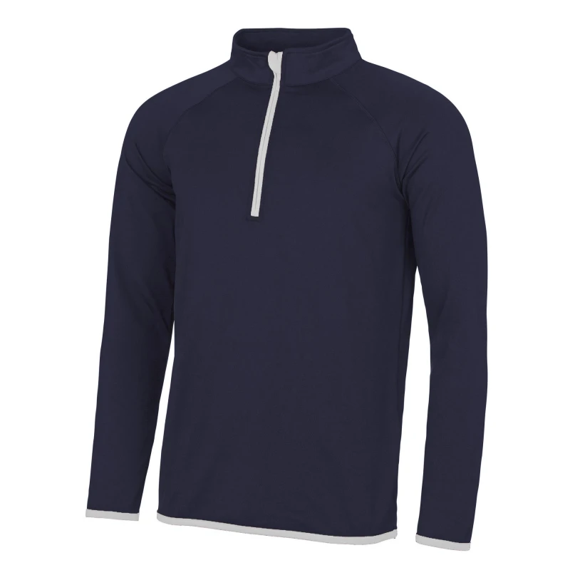 Image of AWDis AWDis Men Just Cool Half Zip Sweatshirt in Navy Size: Small Navy S Male 5054752894313