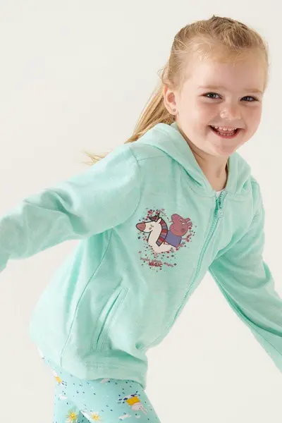 Image of Regatta Peppa Zip Through Fleece - ArubaBluMarl C36-C48