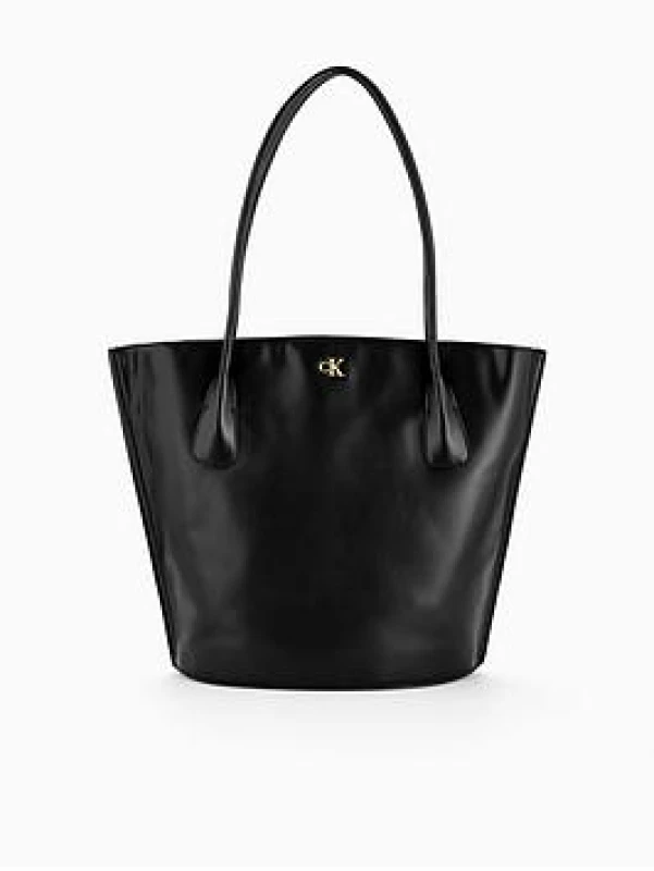 Image of Calvin Klein Medium Tote Bag with CK Monogram Black Women ONE SIZE