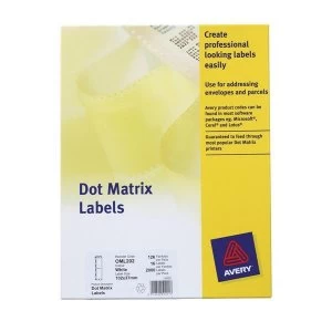 Image of Avery OML103 Dot Matrix Computer Labels 102 x 49mm White Pack of 750 Labels