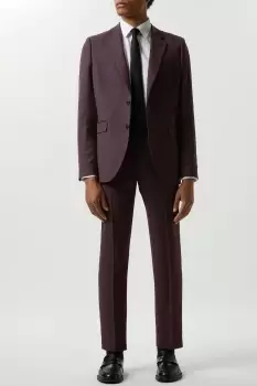Image of Skinny Fit Burgundy Micro Texture Suit Jacket