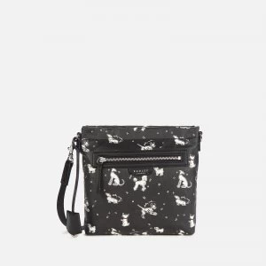 Image of Radley Womens Maple Cross Fun Pups Small Ziptop Cross Body Bag - Black