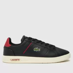 Image of Lacoste Black & Red Europa Trainers