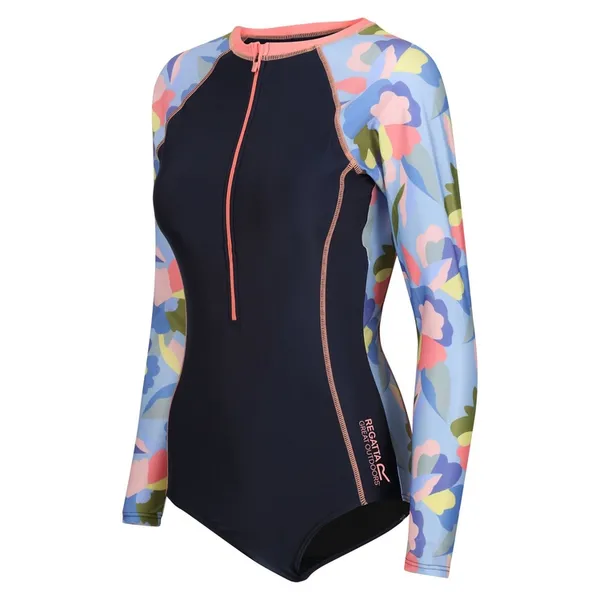 Image of Regatta Womens Willowfield Full Sleeve Costume 10 - Bust 34' (86cm) Navy/Abstract Floral Print RWM037-P81-10