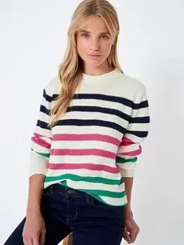 Image of Crew Clothing Terrie Stripe Jumper - White, Size 14, Women