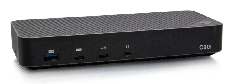 Image of C2g C2G USB-C 11-in-1 Hybrid DisplayLink and DP Alt Mode Triple 4K Docking Station with HDMI DisplayPort Ethernet USB 3.5mm Audio and Power Delivery u