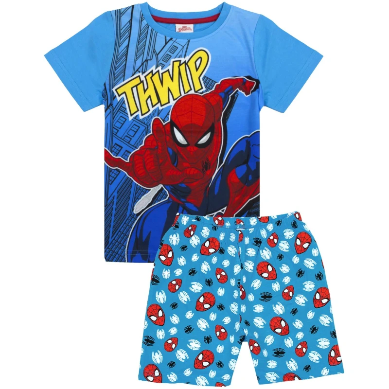 Image of Marvel Short Sleeve Short Leg Pyjama Set Blue male