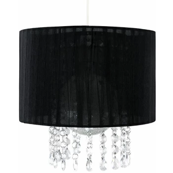 Image of Ceiling Chandelier Lamp Shade Light Acrylic Jewel Lighting - Black