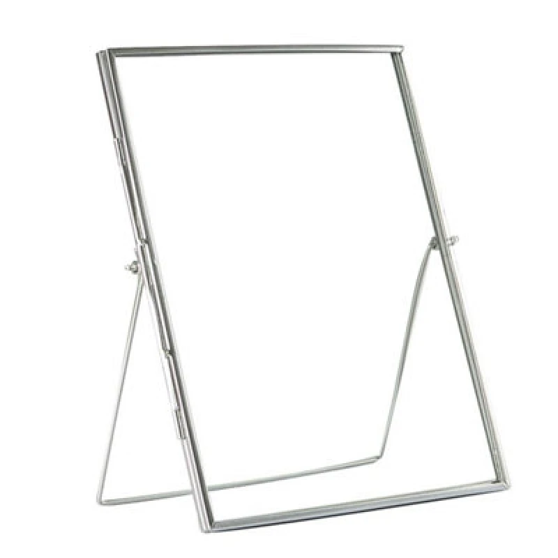 Image of Nicola Spring Standing Metal Photo Frame - 8" X 10" - Silver - Picture Frame Freestanding Frame Display Poster Frame