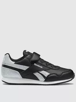 Image of Reebok Kids Girls Glitter Royal Classic Jogger 3.0 1V - Black/Silver, Black, Size 2