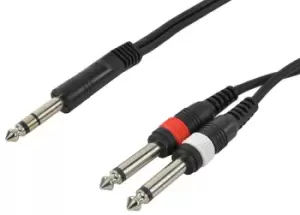 Image of 2 x Mono Jack To 1 x Stereo Jack Leads 3M