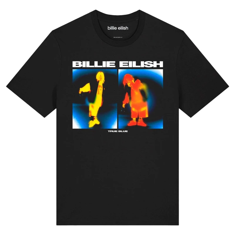 Image of Amplified Amplified Men True Blue Billie Eilish T-Shirt in Black Size: X-Small Black XS Male 5063806002130