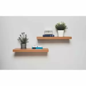 Image of Greenhurst 2Pk 40Cm Floating Shelves Oak