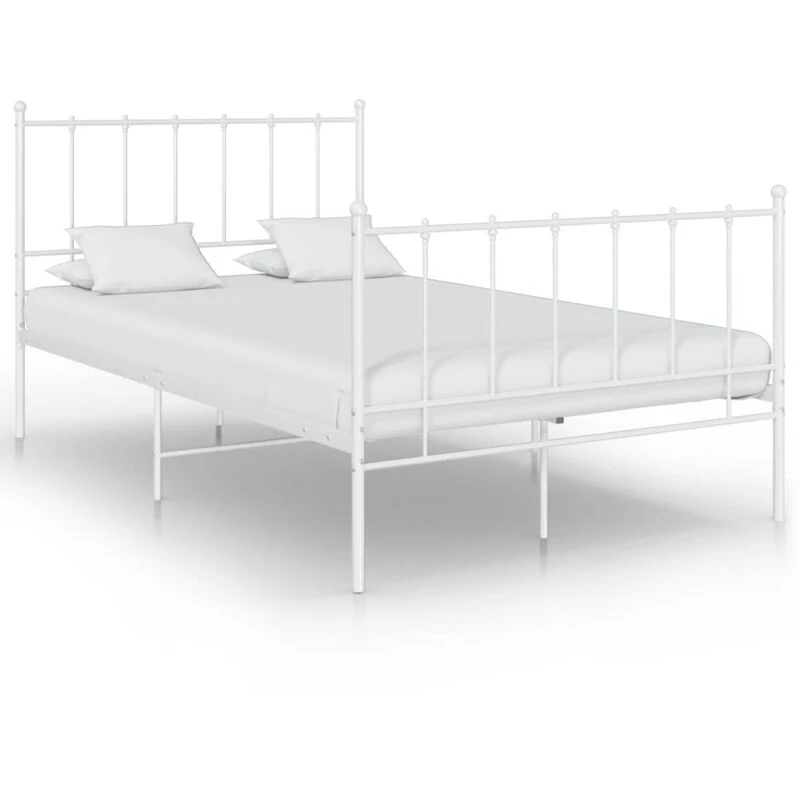 Image of VIDAXL Bed Frame without Mattress White Metal 120x200cm Vidaxl 8720286163313