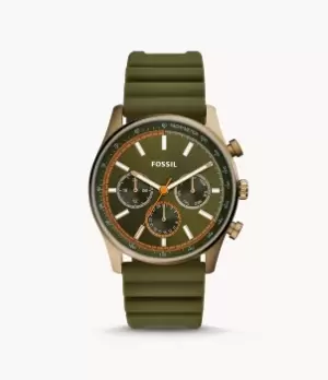 Image of Fossil Men Sullivan Multifunction Olive Green Silicone Watch